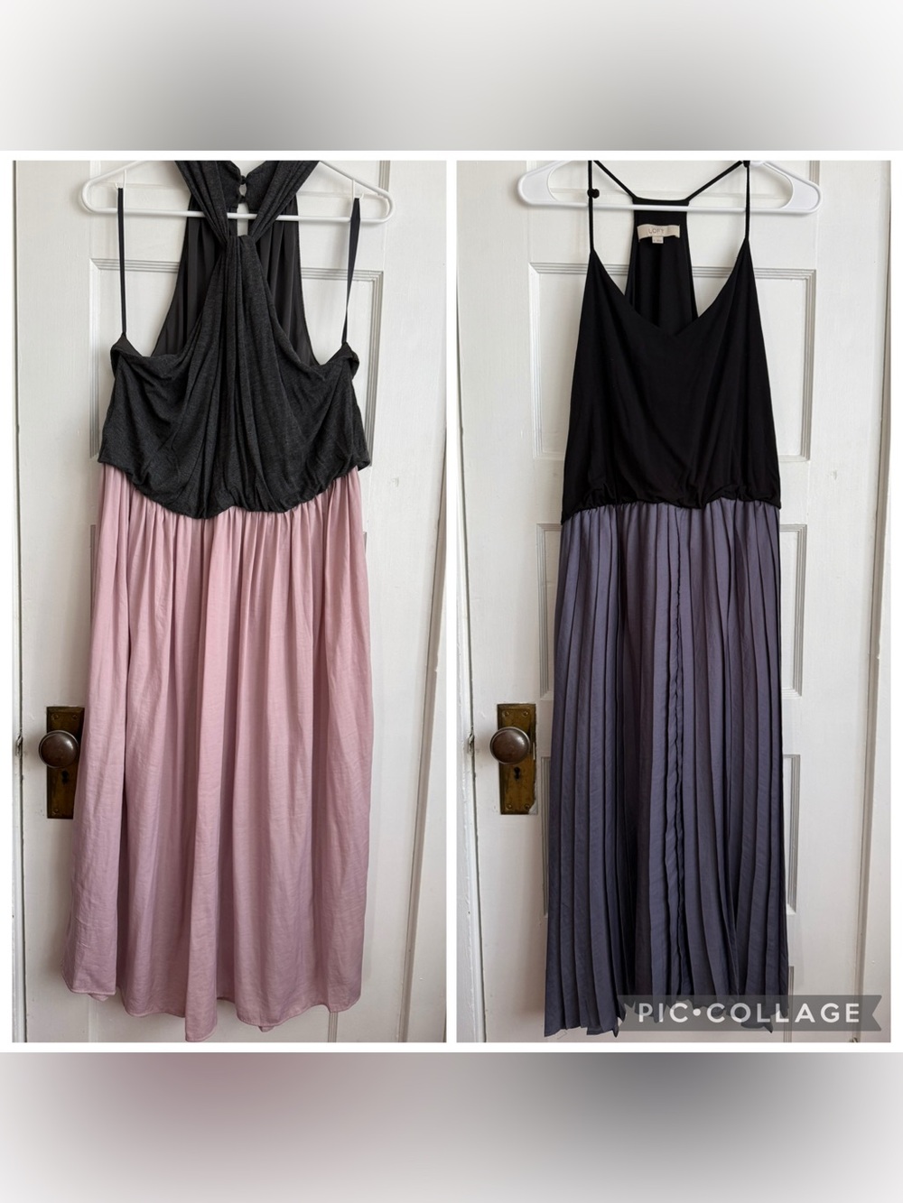 EUC Bundle of 2 LOFT Mixed Media Midi Dresses // Size XL